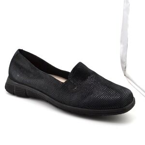 Trotters Slip On Loafers Casual Everyday Fall Black Comfort Flats 8M Metallic